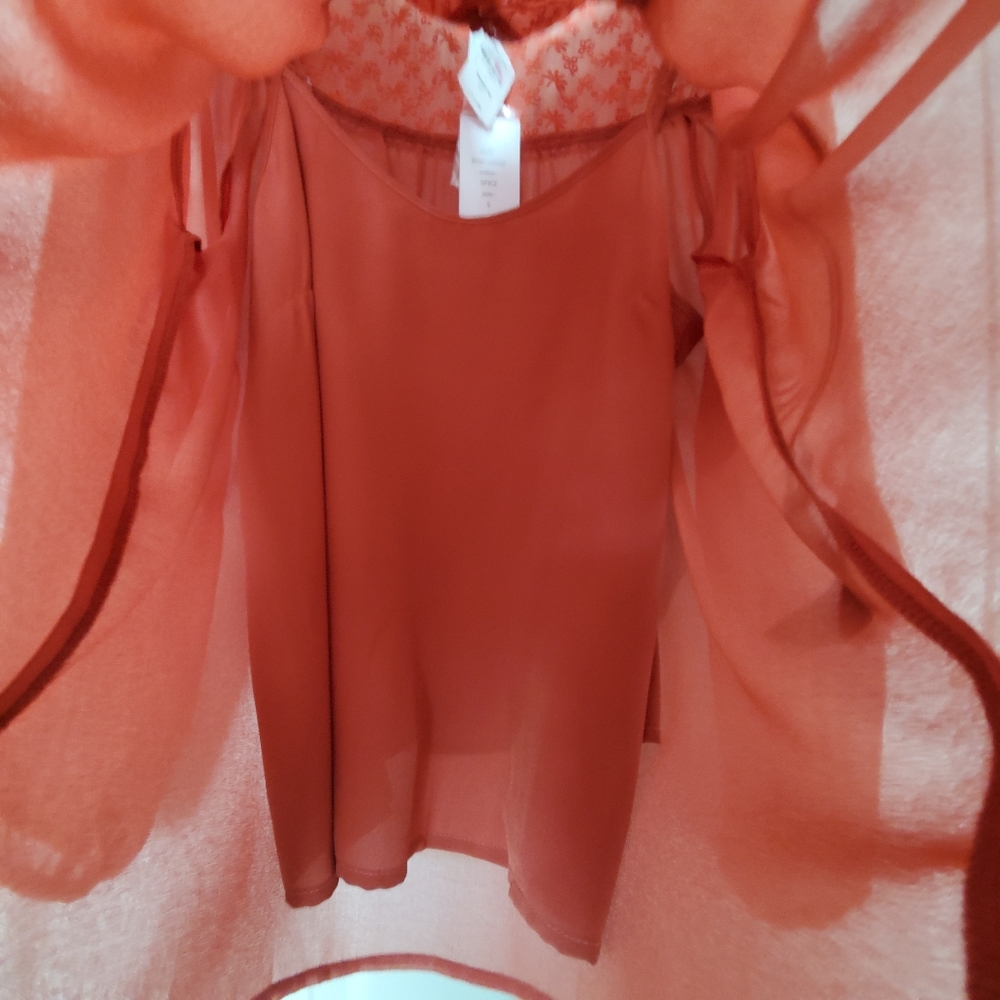Neiman Marcus Embroidered Tie Neck Blouse - Picture 8 of 10